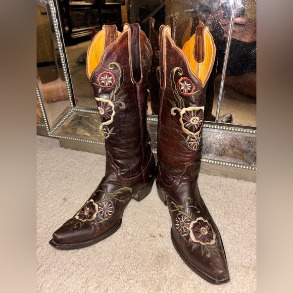 OLD GRINGO Women's Sz 7 B EMBROIDERED TYLER WESTERN COWGIRL LEATHER BOOTS Brown​